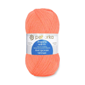 Ангорская тёплая (40% шерсть + 60% акрил) 100гр. 480м №396 настурция