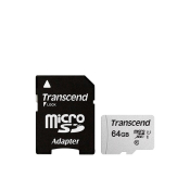 Карта памяти TRANSCEND 64GB MicroSD + адаптер, Class 10 (UHS-I)
