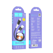 Кабель HOCO X82 Lightning, 1,0м, 2,4А, силикон, черный
