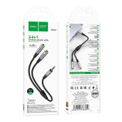 Кабель-разветвитель HOCO UPA21 Jack3,5 - 2xJack3,5, M-F, 0,25м, для наушников и микрофона, чёрный