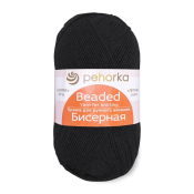 Бисерная (100% объёмный акрил) 100гр. 450м №002 черный