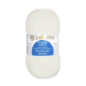 Ангорская тёплая (40% шерсть + 60% акрил) 100гр. 480м №001 белый