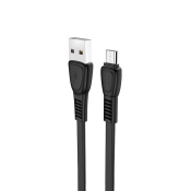 Кабель HOCO X40 MicroUSB, 2,4A, 1,0м, плоский, чёрный