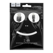 Кабель HOCO X13 Lightning, 1,0м, в пакете, чёрный