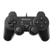 Геймпад DEFENDER Omega, USB, 12 кнопок + 2 стика, Turbo, с вибрацией, 1,8м, чёрный Геймпад DEFENDER Omega, USB, 12 кнопок + 2 стика, Turbo, с вибрацией, 1,8м, чёрный