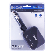 Разветвитель в авто Olesson 1655/A5455 (100W), 2 гнезда + 2 USB + Type-C