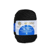 Северная (30% ангора + 30% полутонкая шерсть + 40% высокообъемный акрил) 50гр. 50м №002 чёрный