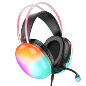 Наушники HOCO W109+ полноразмерные, с микрофоном HD, игровые, с подсветкой, рег.громкости, чёрные
