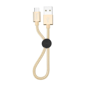 Кабель HOCO X35 MicroUSB, 0,25м, текстильный, золото
