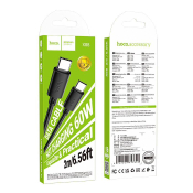 Кабель HOCO X88 Type-C - Type-C, 2,0м, PD60W, черный