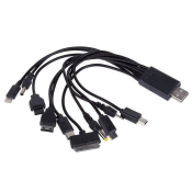Кабель USB для ЗУ с 10 переходниками (Lightning, Type-C, miniUSB, microUSB, D880, Tab, 6600, 6101)