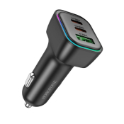 АЗУ BOROFONE BZ28C 1 USB + 2 Type-C, 3,0A, QC3.0, PD60W, подсветка, чёрный АЗУ BOROFONE BZ28C 1 USB + 2 Type-C, 3,0A, QC3.0, PD60W, подсветка, чёрный