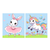 Ркн-139 Картина по номерам Lori для малышей картон 15х13,5, 2 шт. "Веселая лужайка"