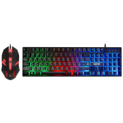 Клавиатура+мышь DEFENDER Glion C-123, USB, игровая, мультимедийная, с подсветкой, чёрная