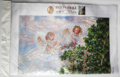 Вышивка на искусственном шелке "Ангелы и девочка" ББ-432 (32,5*43см)