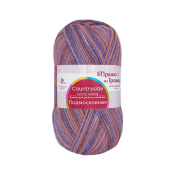 Подмосковная секционная  (50% шерсть + 50% акрил) 100гр. 250м. №2608 бежево-фиолетовый