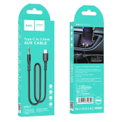 Кабель AUX HOCO UPA17 Jack3,5 - Type-C, M-M, 2х контактный, 1,0м, чёрный