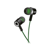 Наушники PERFEO Mild внутриканальные, тканевый провод, чёрно-зелёные