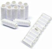 Набор бытовых ниток (100% полиэстер) 40/2, 183м., уп.10шт. белые