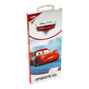 Алд-004 Акварель Disney "Тачки" 12 цветов, в пластике, без кисти