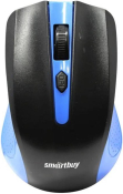 Мышь SMARTBUY SBM-352AG-BK, беспроводная, USB, 1600dpi, 4 кнопки, чёрно-синяя