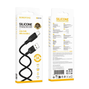 Кабель BOROFONE BX113 Type-C, 3,0A, силикон, 3,0м, чёрный