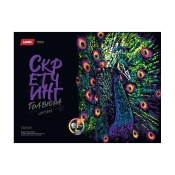 Гр-777 Гравюра Неоновые животные "Павлин" 30х40см