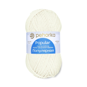 Популярная (50% шерсть + 50% высокообъёмный акрил) 100гр. 133м №001 белый