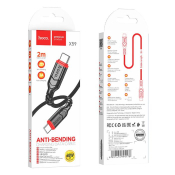 Кабель HOCO X59 Type-C - Type-C, 2,0м, PD60W, текстильный, чёрный
