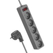 Сетевой фильтр КОСМОС 5 розеток, 10A, 1,8м, серый