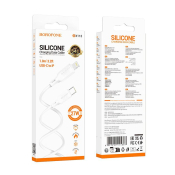 Кабель BOROFONE BX113 Type-C - Lightning, PD27W, силикон, 1,0м, белый