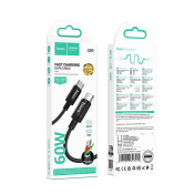 Кабель HOCO X89 Type-C - Type-C, 2,0м, PD60W, 3,0A, текстильный, чёрный