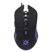 Мышь DEFENDER Draglen GM-907, USB, 7200dpi, игровая, 6 кнопок, чёрная + коврик