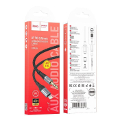 Кабель AUX HOCO UPA26 Jack3,5 - Lightning, M-M, 3х контактный, текстильный, 1,0м, черный