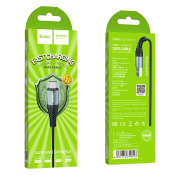 Кабель HOCO X38 MicroUSB, 2,1A, 1,0м, оплётка, чёрный