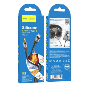 Кабель AUX HOCO UPA22 Jack3,5 - Type-C, M-M, 3х контактный, силиконовый, 1,0м, черный