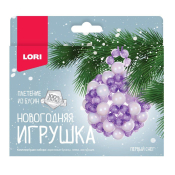 ПзБус-027 Новогодняя игрушка. Плетение из бусин "Первый снег"