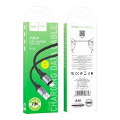 Кабель HOCO X102 Lightning, 1,0м, текстильный, черный