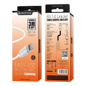 Кабель BOROFONE BX14 Lightning, 3,0м, белый
