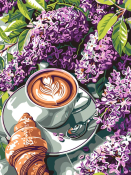 Рх-194 Картина по номерам Lori на холсте 30х40 "Завтрак"