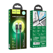 Кабель HOCO X14 Type-C - Type-C, 1,0м, 3.0А, PD60W, текстильный, чёрный