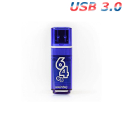 Флеш-карта SMARTBUY 64GB Glossy, USB 3.0, темно-синяя