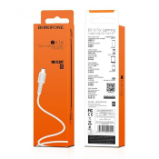 Кабель BOROFONE BX16 MicroUSB, 1,0м, белый