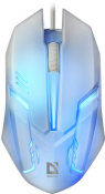 Мышь DEFENDER Cyber MB-560L, USB, 1600dpi, с подсветкой, белая