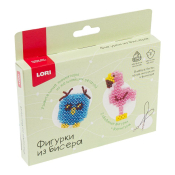 Бис-112 Фигурки из бисера Брелоки "Фламинго, сова"