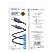Кабель AUX BOROFONE BL20 Jack3,5 - Type-C, M-M, 1,0м, черный
