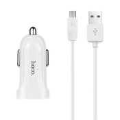 АЗУ HOCO  Z2A 2 USB, 2,4A, с кабелем MicroUSB, белый
