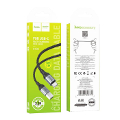 Кабель HOCO X102 Type-C, 1,0м, 3,0A, текстильный, чёрный