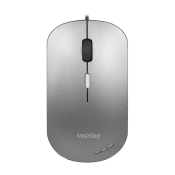 Мышь SMARTBUY SBM-288-G, бесшумная, USB, 2400dpi, с подсветкой, 4 кнопки, серый металлик