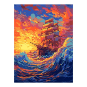 Кпн-345 Картина по номерам Lori 28,5х38 "На волнах"